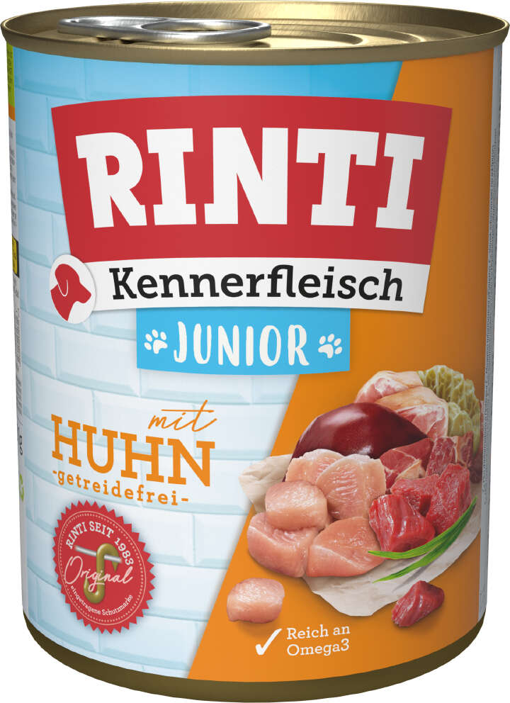 RINTI Hunde-Nassfutter Kennerfleisch Junior + Huhn RINTI Hunde-Nassfutter Kennerfleisch Junior + Huhn